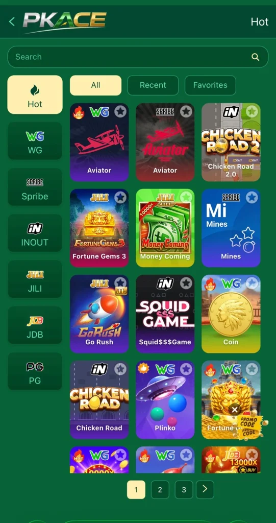 PKACE Game List