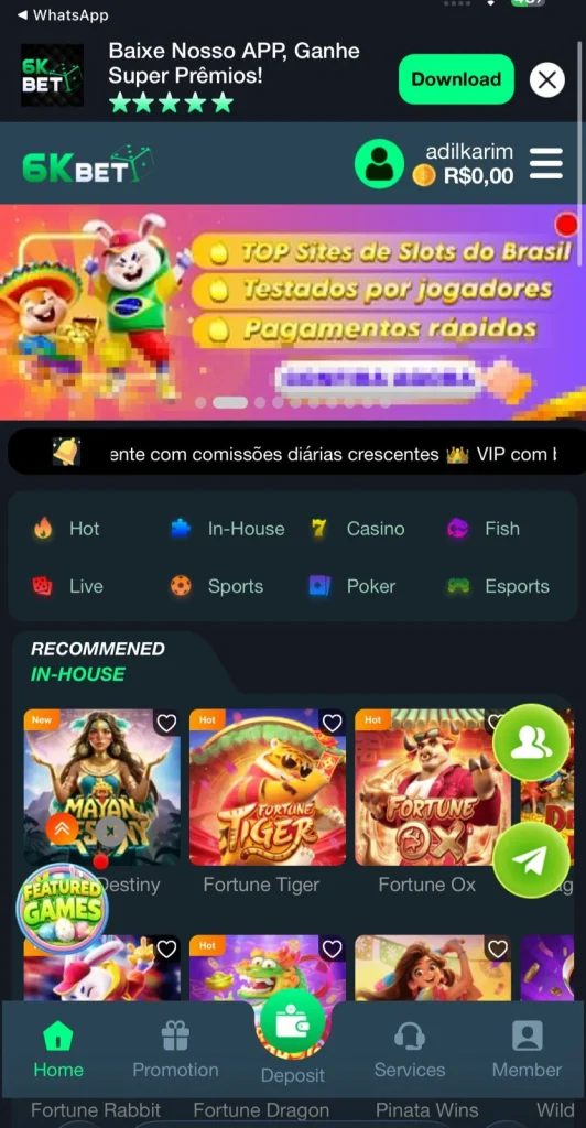 6K Bet Game Interface Screenshot