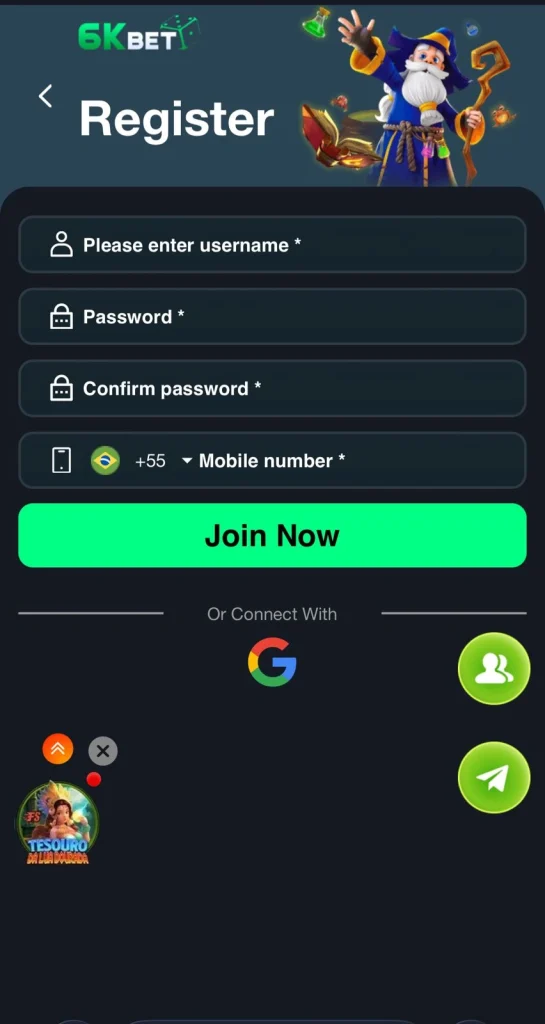 6K Bet Game Register