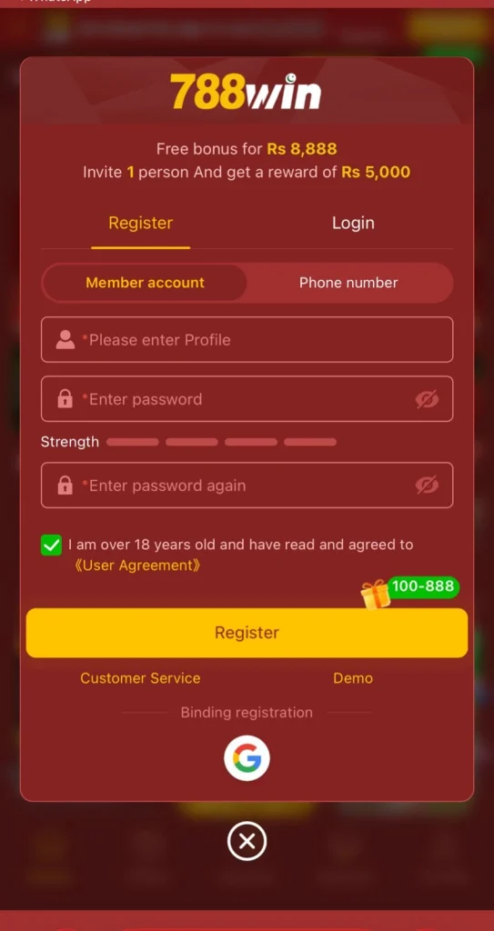 788Win Game Register