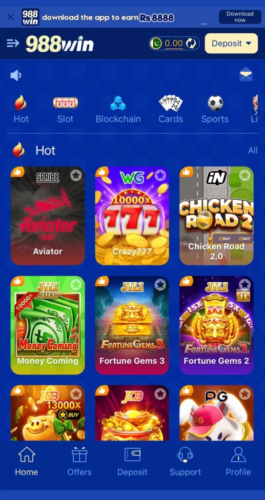 988win Game Interface Screenshot