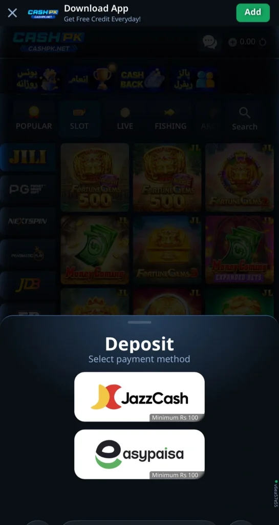 Cashpk Game Deposit