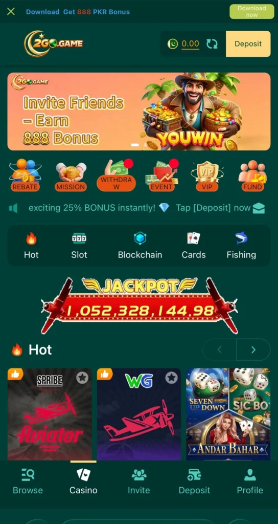 2GO Game Interface Screenshot