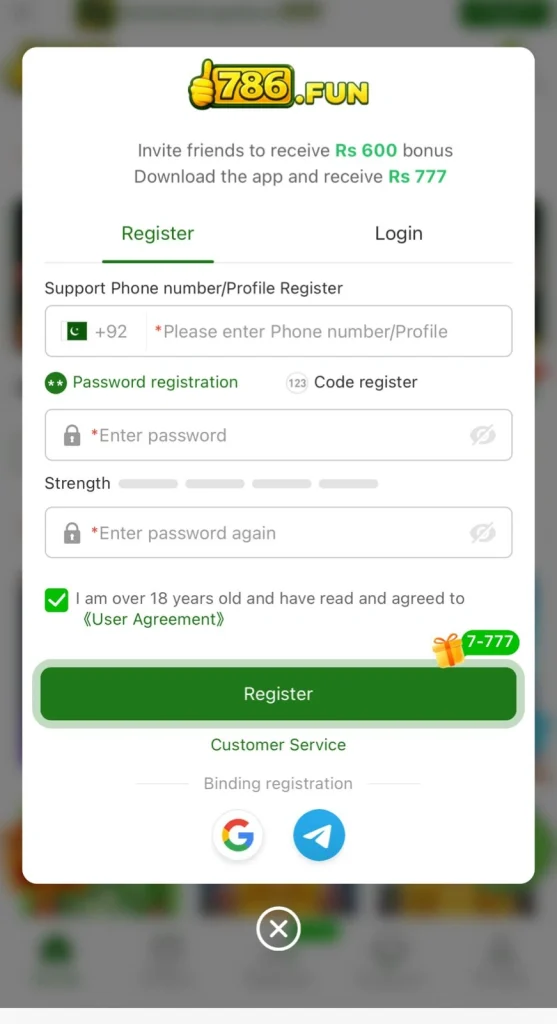 786 Fun Game Register