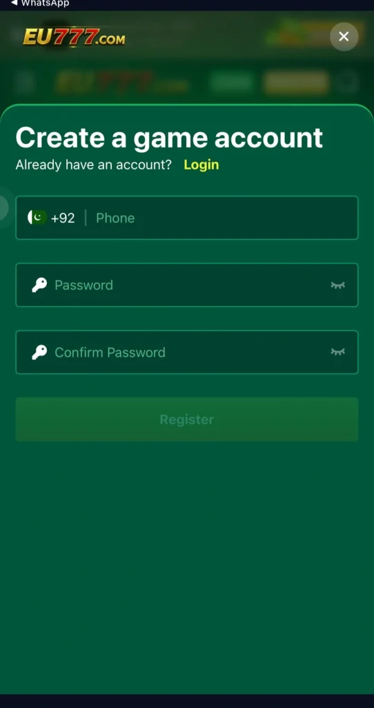 EU777 Game Register