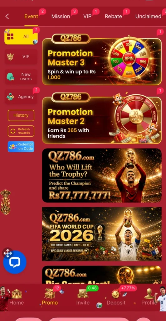 QZ786 Game Bonuses