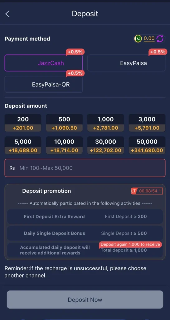 Q98 Game deposit