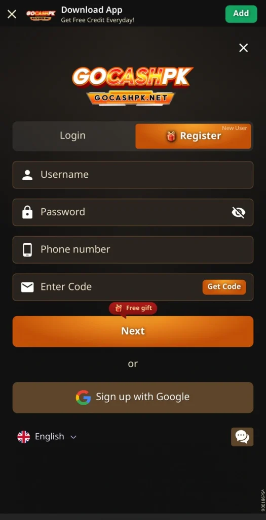 Gocashpk Game Register