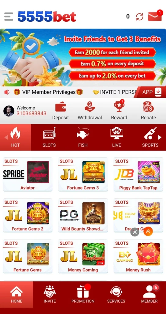 5555 bet Game Interface Screenshot