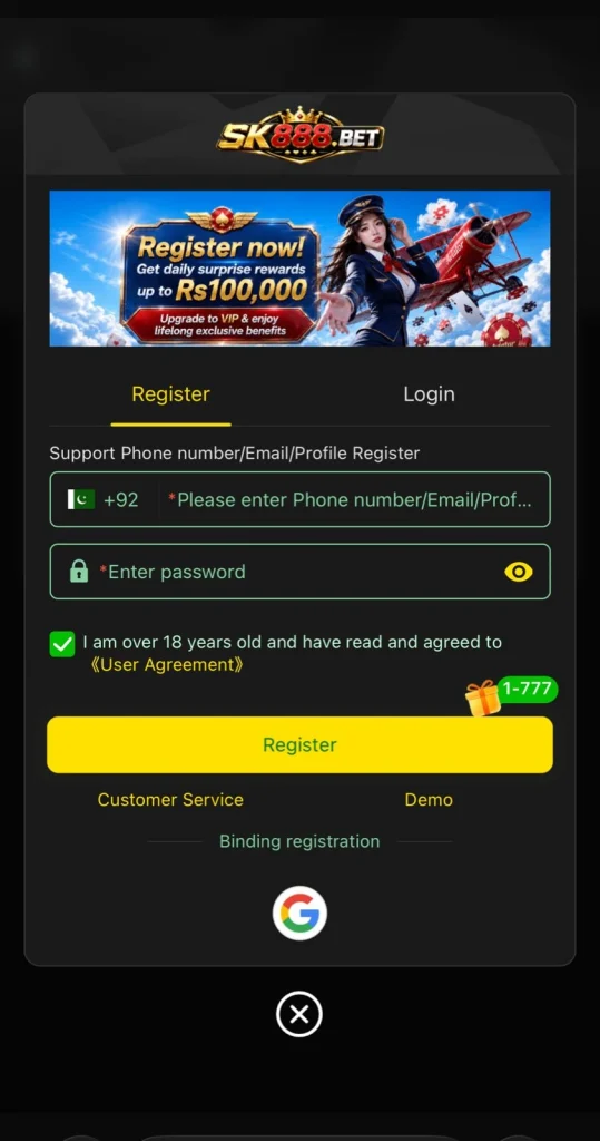SK888 Bet Game Register