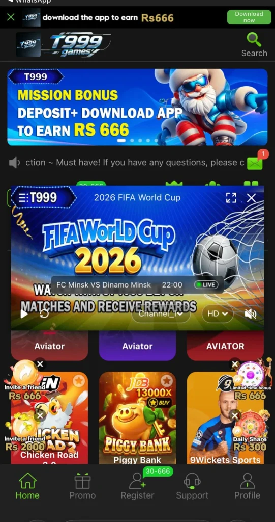 T999 Game Interface Screenshot