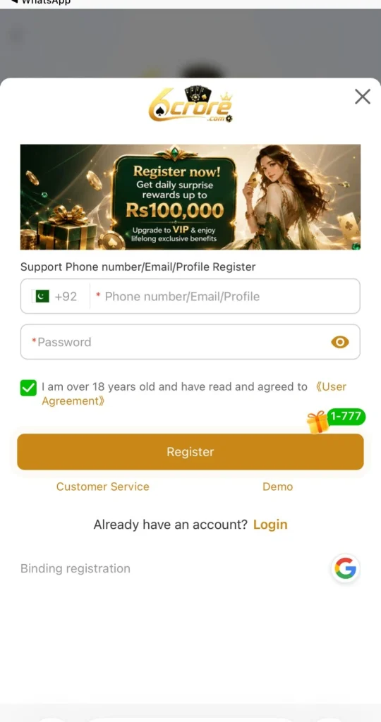 6Crore Game Register