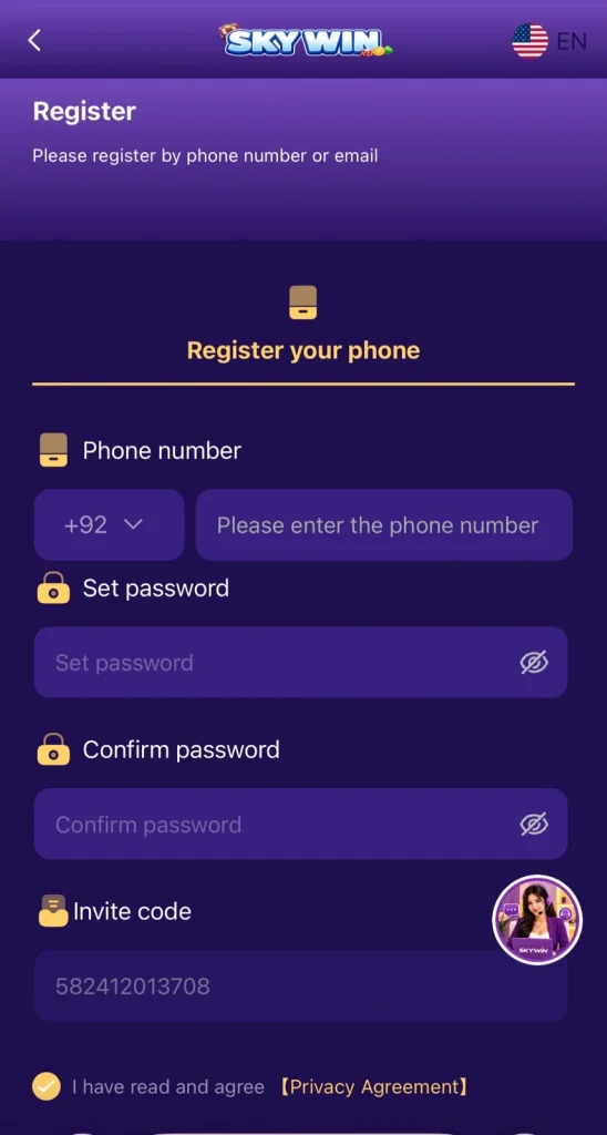 Skywin Game register