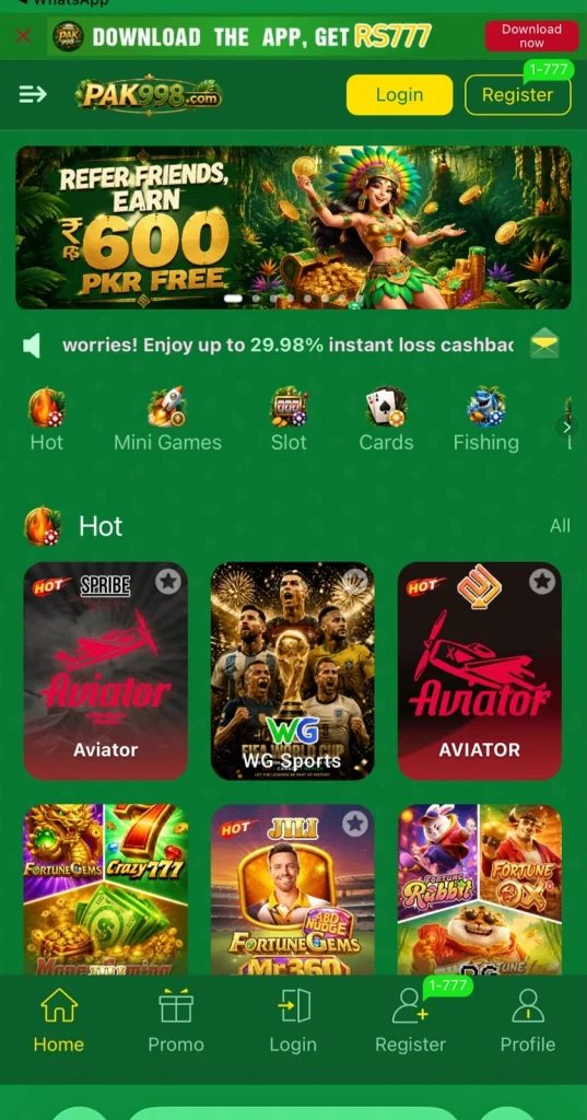 PAK998 Game Interface Screenshot